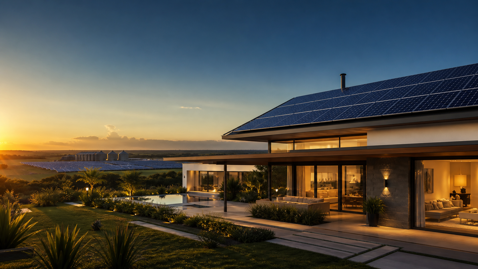 Residência de alto padrão com sistema de energia solar